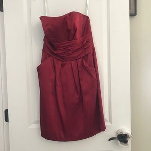 Davids bridal size 8 red strapless dress